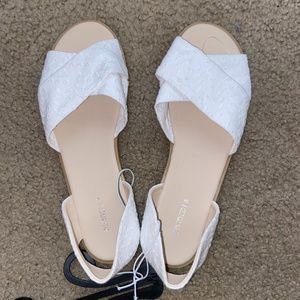 white sandals
